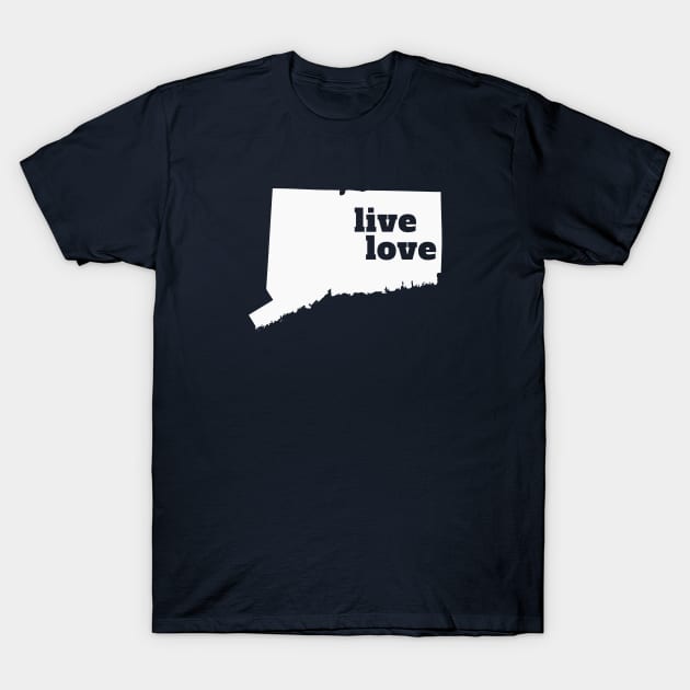 Connecticut - Live Love Connecticut T-Shirt by Yesteeyear